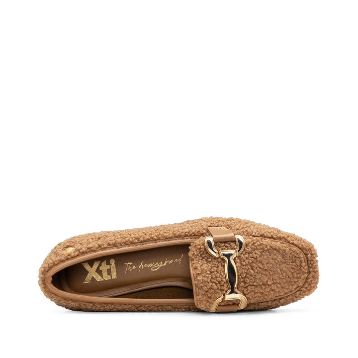 Sapato Salto Raso em Bouclé Camel - imagem 4