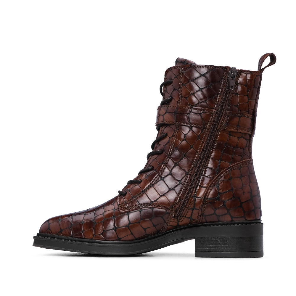 Botim Salto Raso Animal Print Camel - imagem 2