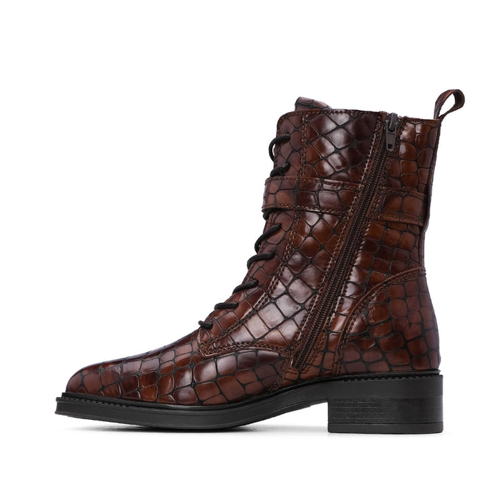 Botim Salto Raso Animal Print Camel - imagem 2