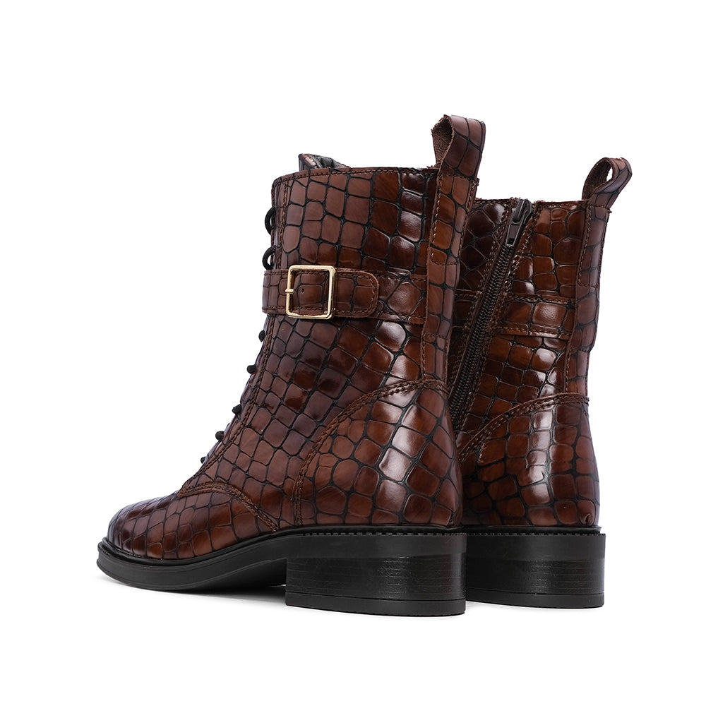 Botim Salto Raso Animal Print Camel - imagem 4