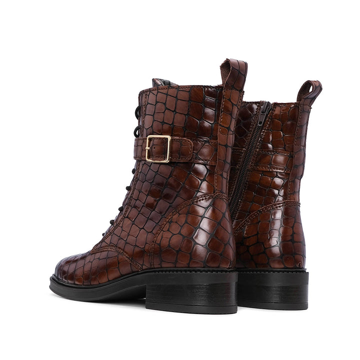 Botim Salto Raso Animal Print Camel - imagem 4