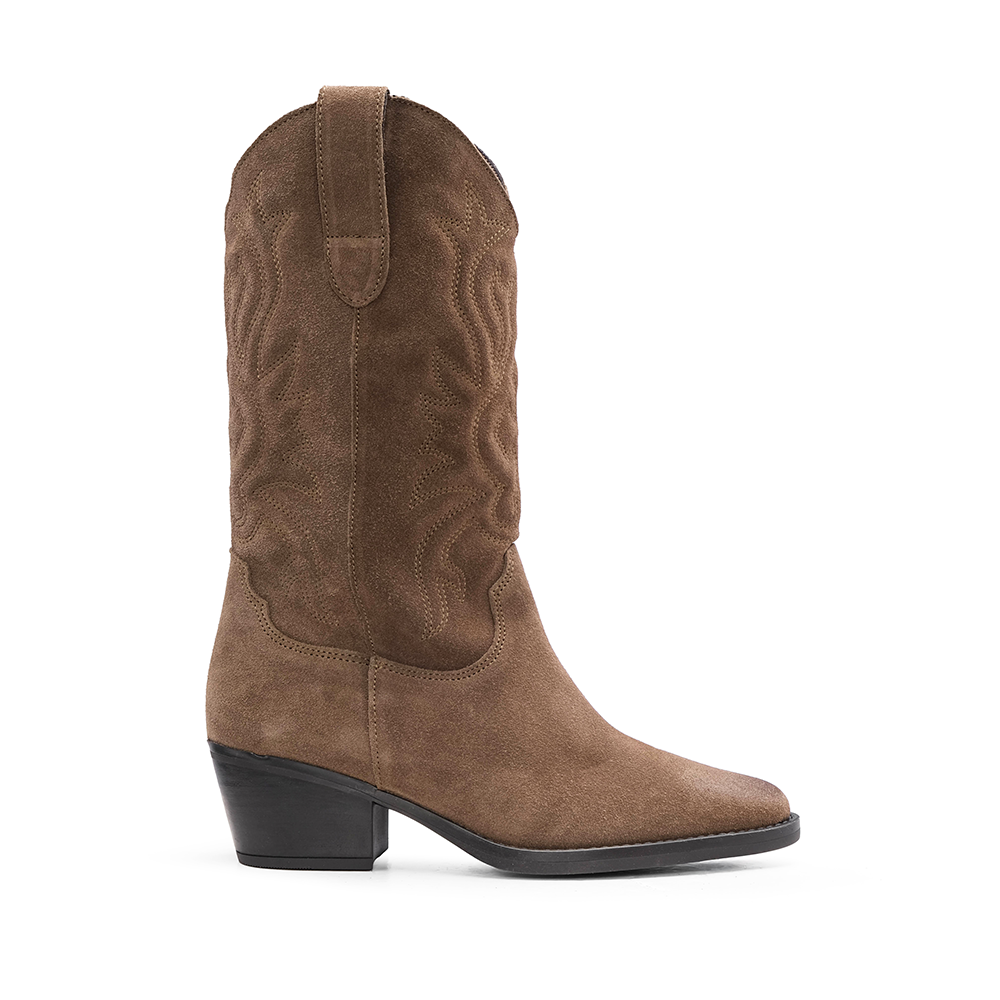 Bota Texana Mulher em Camurça - Terra