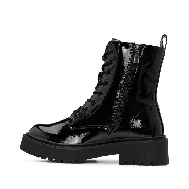Bota Militar Mulher XTI Verniz Preto Preto - imagem 2