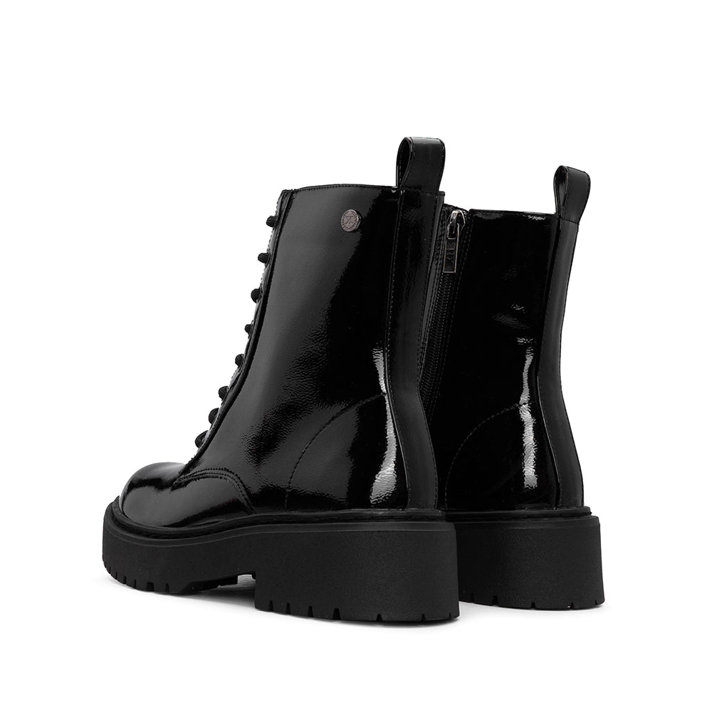 Bota Militar Mulher XTI Verniz Preto Preto - imagem 4