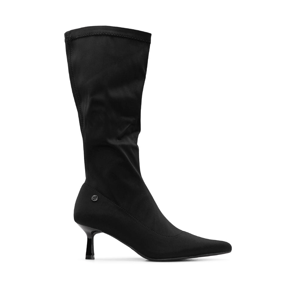 Bota Mulher XTI em Têxtil Preta com Salto Fino