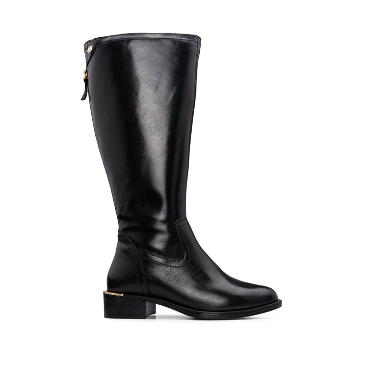Bota de Cano Alto Mulher Carmela em Pele Preta - Preto
