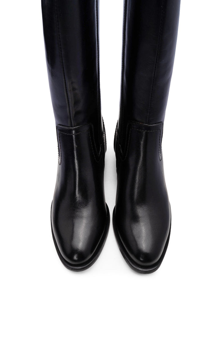 Bota de Cano Alto Mulher Carmela em Pele Preta - Preto