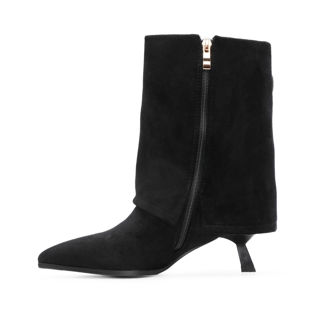 Botim Polaina Mulher Rock Away com Duas Fivelas - Preto
