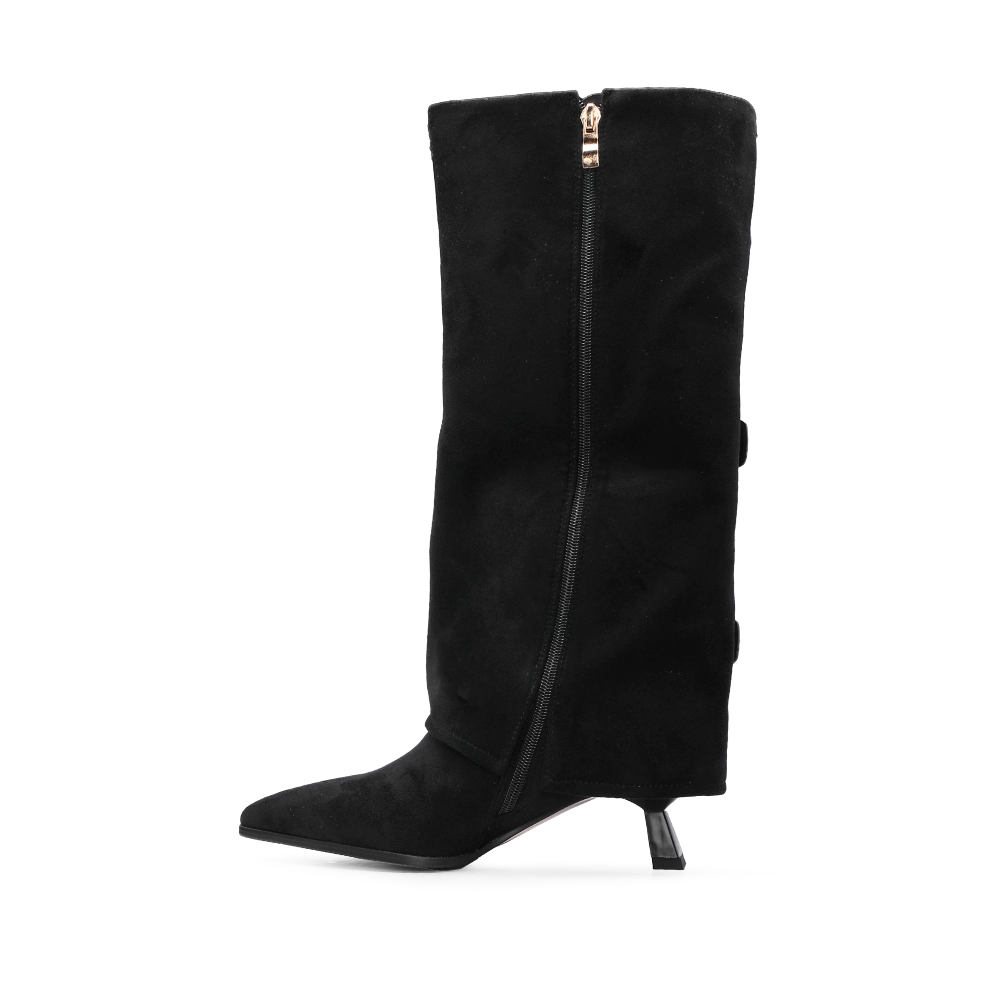 Bota Polaina Mulher Rock Away com Três Fivelas - Preto