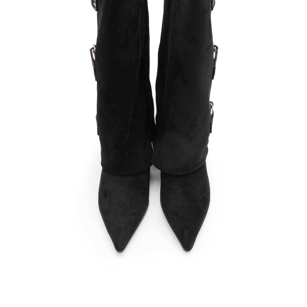 Bota Polaina Mulher Rock Away com Três Fivelas - Preto