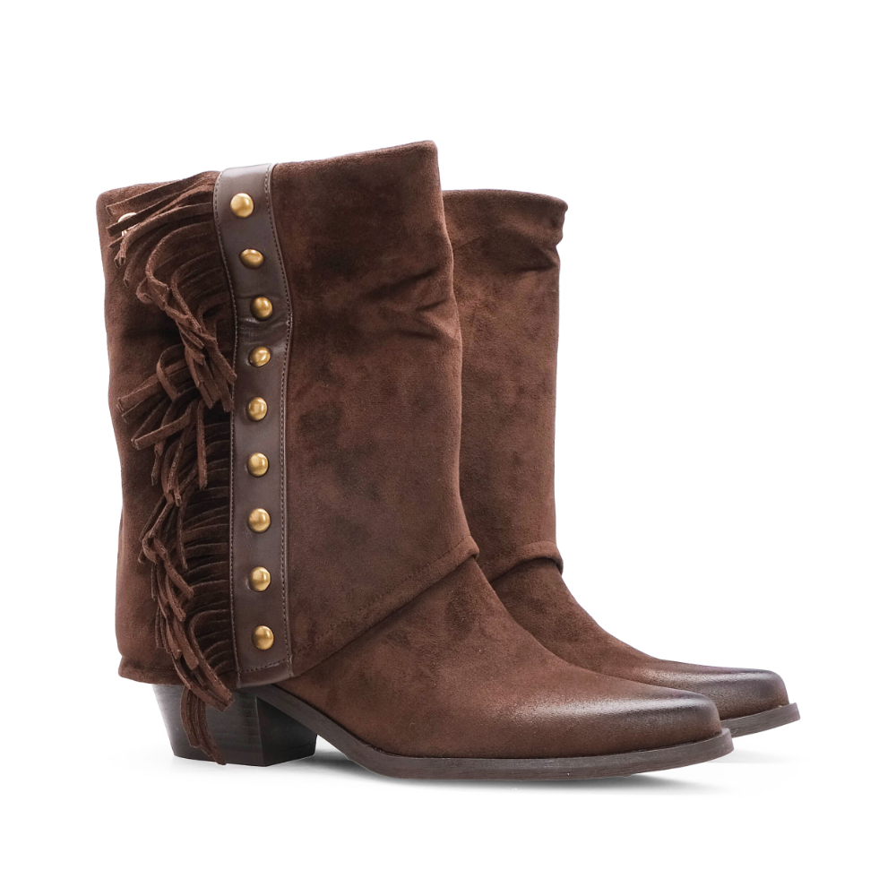 Bota Texana Polaina Mulher Rock Away com Franjas