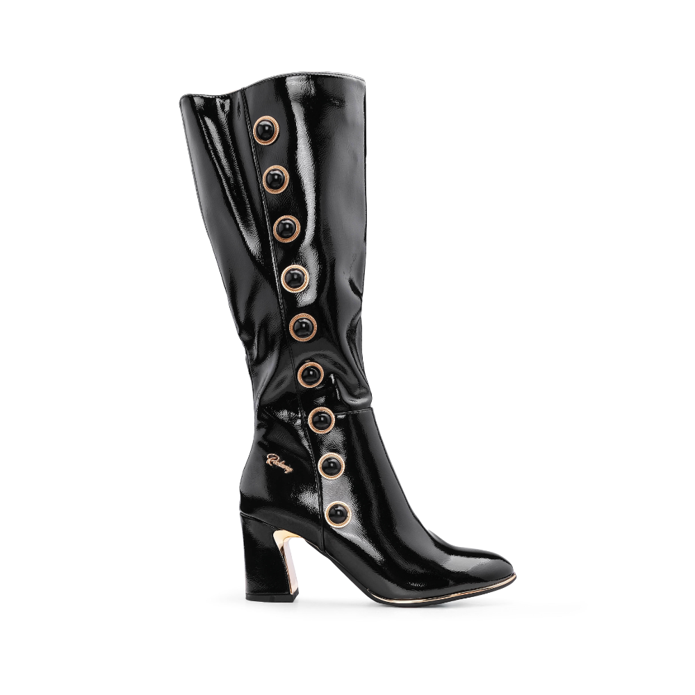 Bota de Cano Alto Mulher Rock Away com Ilhoses