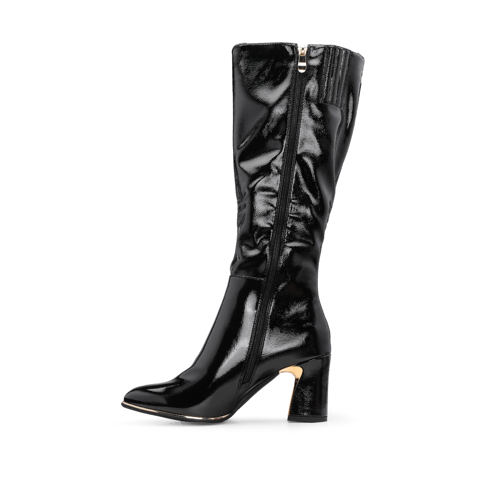 Bota de Cano Alto Mulher Rock Away com Ilhoses - Preto