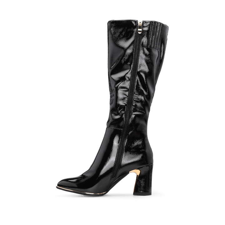 Bota de Cano Alto Mulher Rock Away com Ilhoses - Preto
