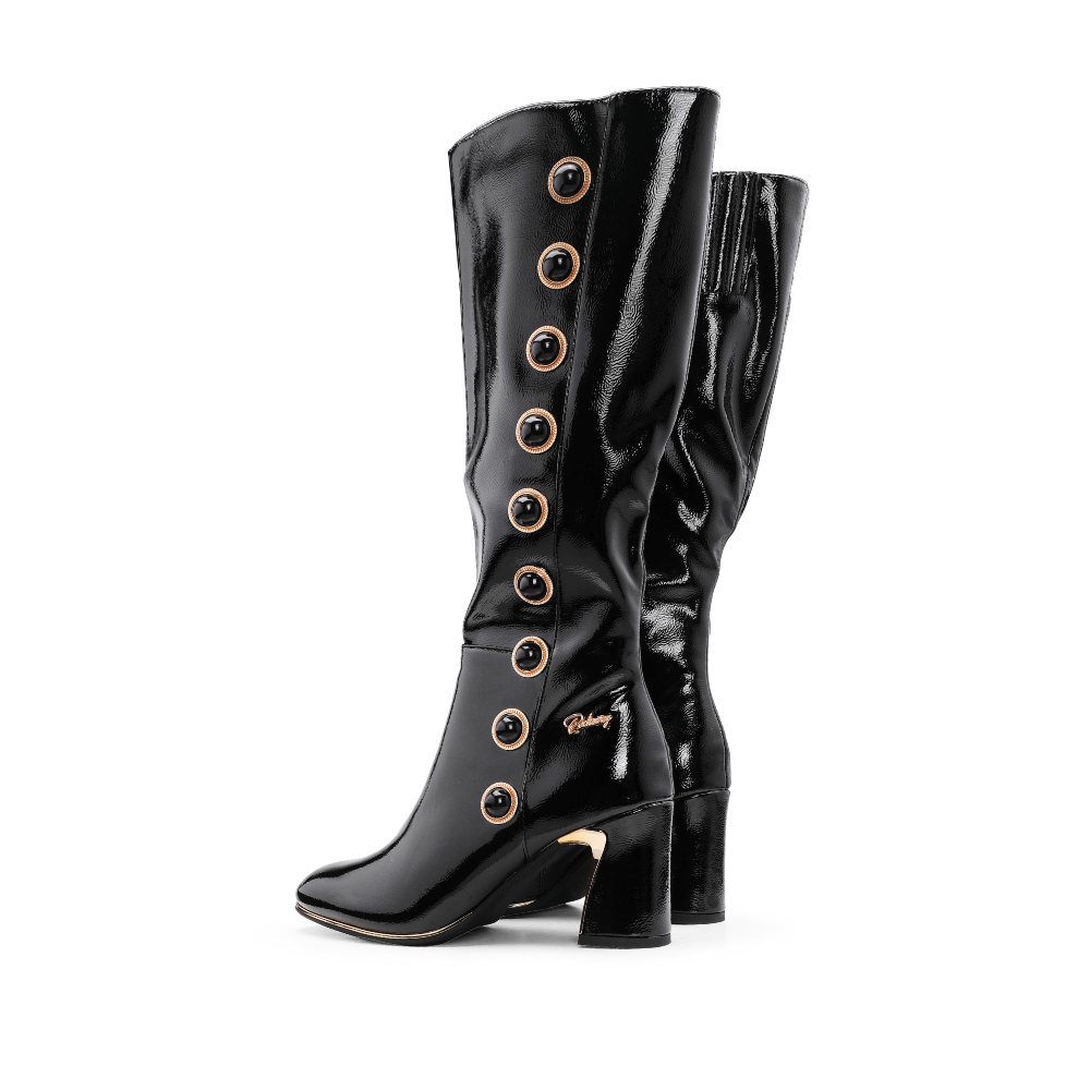Bota de Cano Alto Mulher Rock Away com Ilhoses - Preto