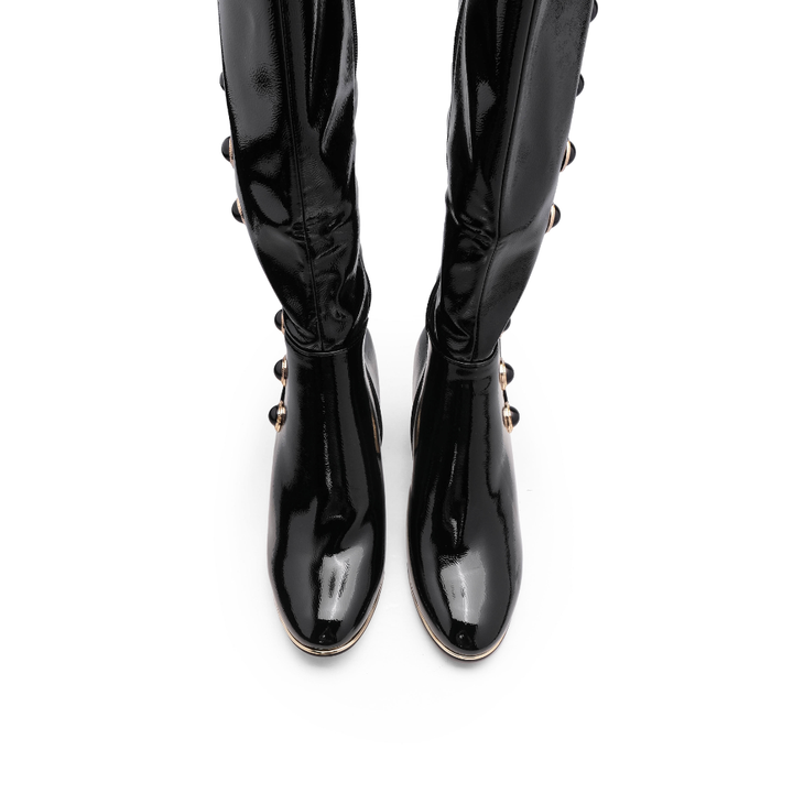 Bota de Cano Alto Mulher Rock Away com Ilhoses - Preto