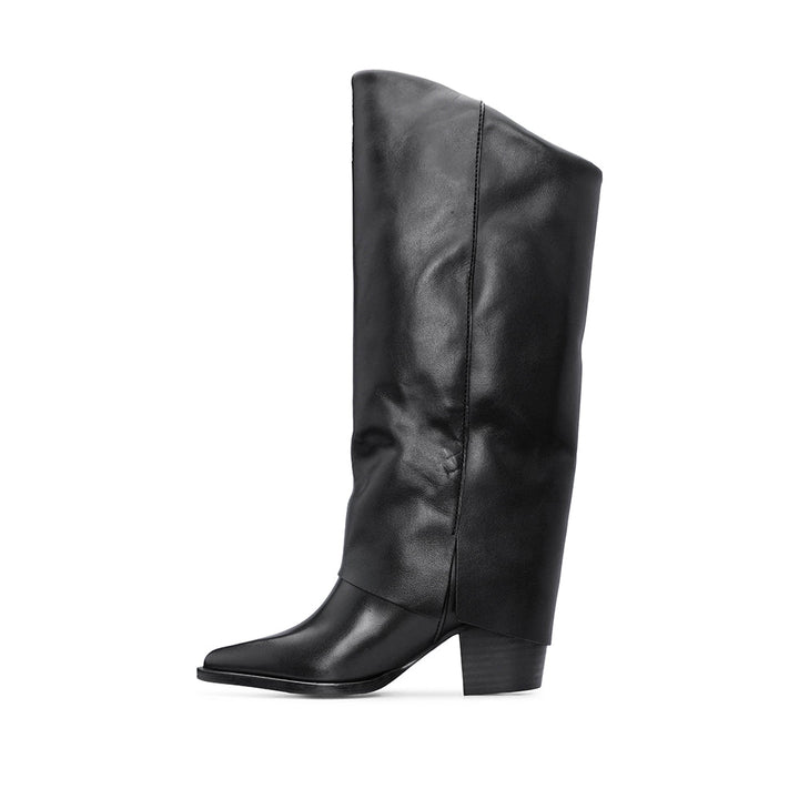 Bota Polaina Mulher em Pele Preto Preto - imagem 3