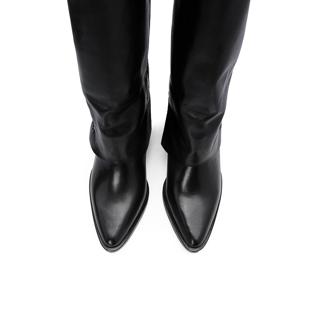 Bota Polaina Mulher em Pele Preto Preto - imagem 5