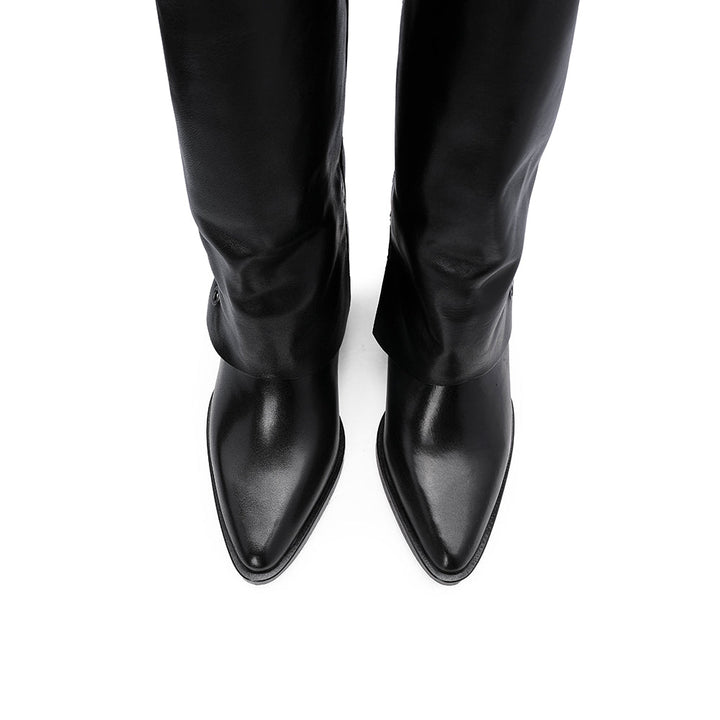 Bota Polaina Mulher em Pele Preto Preto - imagem 5