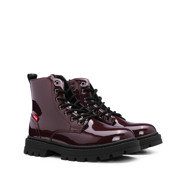 Botim Militar Mulher Levi's com Atacadores - Bordô