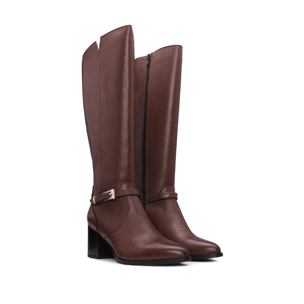 Bota de cano alto mulher com detalhe dourado - foto 3
