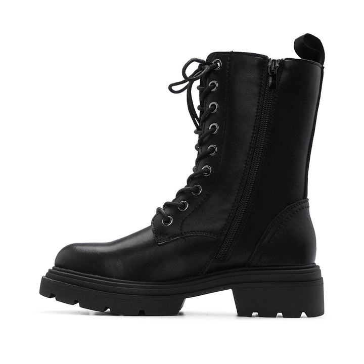 Bota Militar Mulher em Pele Preto Preto - imagem 2