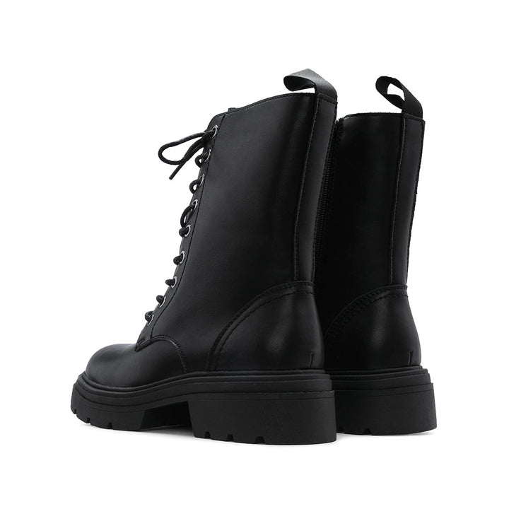 Bota Militar Mulher em Pele Preto Preto - imagem 4