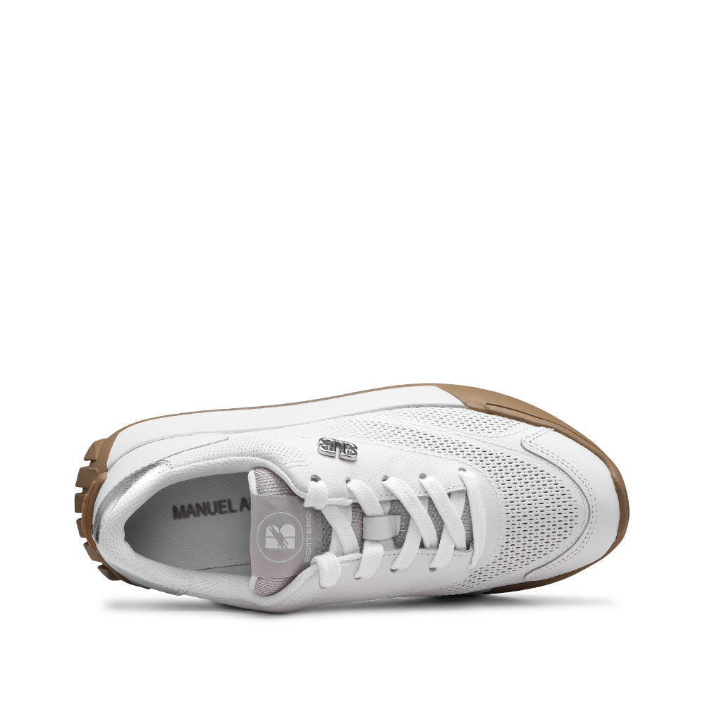 Sapatilha Casual Mulher Bottero em Pele Branco Branco - imagem 4